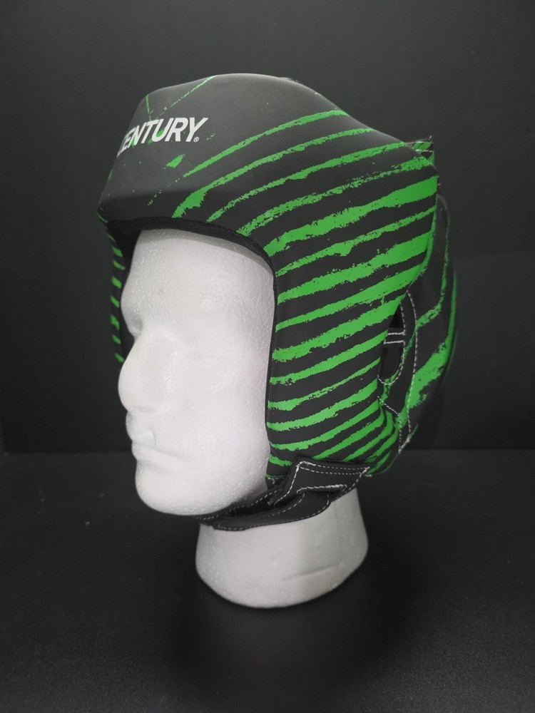 Century Brave Open Face Headgear SIZE -L/XL Black Gold GREEN NICE