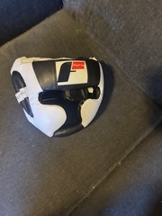 Fighting Sports Protective Training Headgear Boxing Black White Sparring Helmet