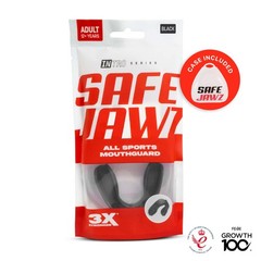 SAFEJAWZ Mouth Guard, Slim Fit Mouthguard for Adults Adult (12+ Years), Black