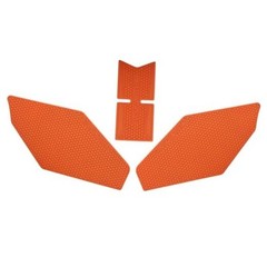 Motorcycle Non-Slip Rubber Gas Tank Pads with Knee Grips – 3-Piece Orange