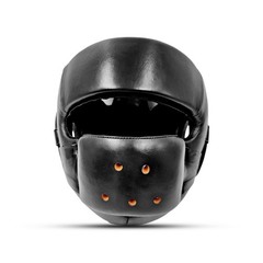 Boxing Head Guard Genuine Leather Face Protector Sparring Helmet MMA Kickboxing