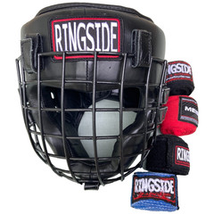Ringside Large Boxing Martial Arts MMA Helmet Head Gear Face Shield Metal Grill