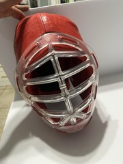 Red Face Shield Protective Head Gear Boxing MMA Boys S/M