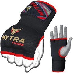 Mytra Fusion Inner Gloves for Boxing, MMA, Muay Thai – Large-X-Large, Black