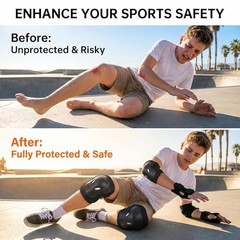 Upstore Knee Support for Elbow Pads and Other Outdoor Sports (Black)