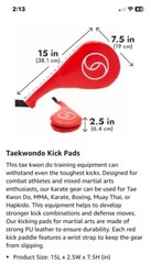 Taekwondo Kick Boxing Karate Paddles PU Leather Muay Thai MMA Martial Art