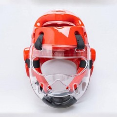 Clear Taekwondo Face Shield Mask – Detachable PC Headgear with Kids, clear