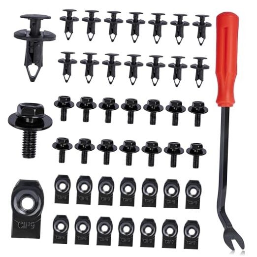 45PCS Engine Under Cover Splash Shield Guard Body Bolts Screws, Universal