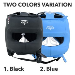 FADI A1 Leather Boxing Headgear 2 Pack L/XL MMA Muay Thai Sparring Black Blue
