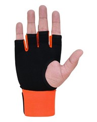 RING PRO Elite Gel Quick Wraps Black/Orange Boxing Inner Gloves Wrist Support