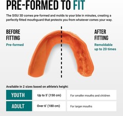 Comfortable 3D Mouthguard in Athletic Orange – Perfect Fit for Contact Sports