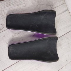 Adidas F50 Techfit Men’s Shin Guards Slip In Purple Orange USED FREE SHIPPING