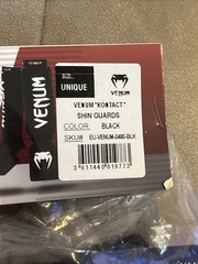 Venum Kontact Slip On MMA Boxing Shin and Instep Guards Black Size Unique New