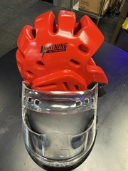 ProForce Lightning Large Red Protective Headgear w/ Clear Face Shield