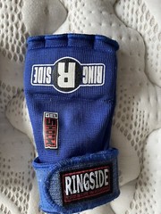 RINGSIDE QUICK WRAP GEL SHOCK MMA BOXING HAND WRAPS LARGE/XLARGE BLUE