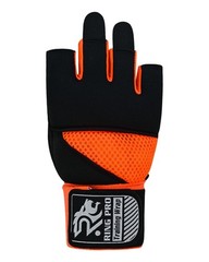 RING PRO Elite Gel Quick Wraps Black/Orange Boxing Inner Gloves Wrist Support