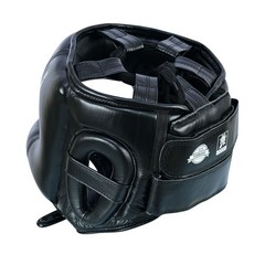 RING PRO Aura 100 Leather Boxing Headgear MMA Sparring Helmet Black S-XL