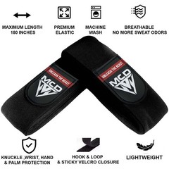 MCD Boxing Wraps for Men & Women 4.5m (180 inch Hand Boxing), Black