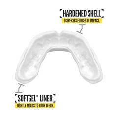 2 Pack Nxtrnd Rush Dual Layer Mouthguard, One Size, Black & White Fangs