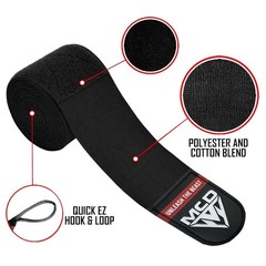 MCD Boxing Wraps for Men & Women 4.5m (180 inch Hand Boxing), Black