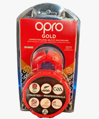 Opro Gold Mouthguard Youth & Adult Sports Dental Protection Football MMA RED