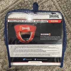 Lonsdale Challenger Open Face Headguard Red Medium