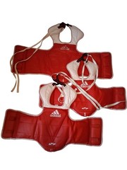 3 Adidas TaeKwonDo Chest Protector Set Red & Blue TKD Guards 1 S 2 XS & 4 L