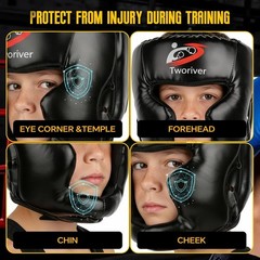 Adjustable Leather Boxing Headgear for Adults & Kids – Ultimate Safety Gear