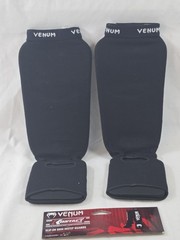 Venum Kontact 2.5 Slip-On Shin Instep Guards Black L Boxing MMA Kickboxing