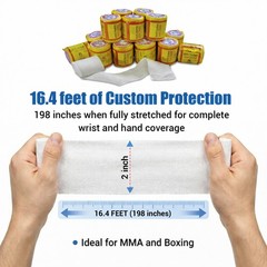 Le Roy Mexican Boxing Hand Wraps, Elastic Bandages, 2 2 inch*5.5 yards, White