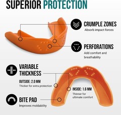Comfortable 3D Mouthguard in Athletic Orange – Perfect Fit for Contact Sports