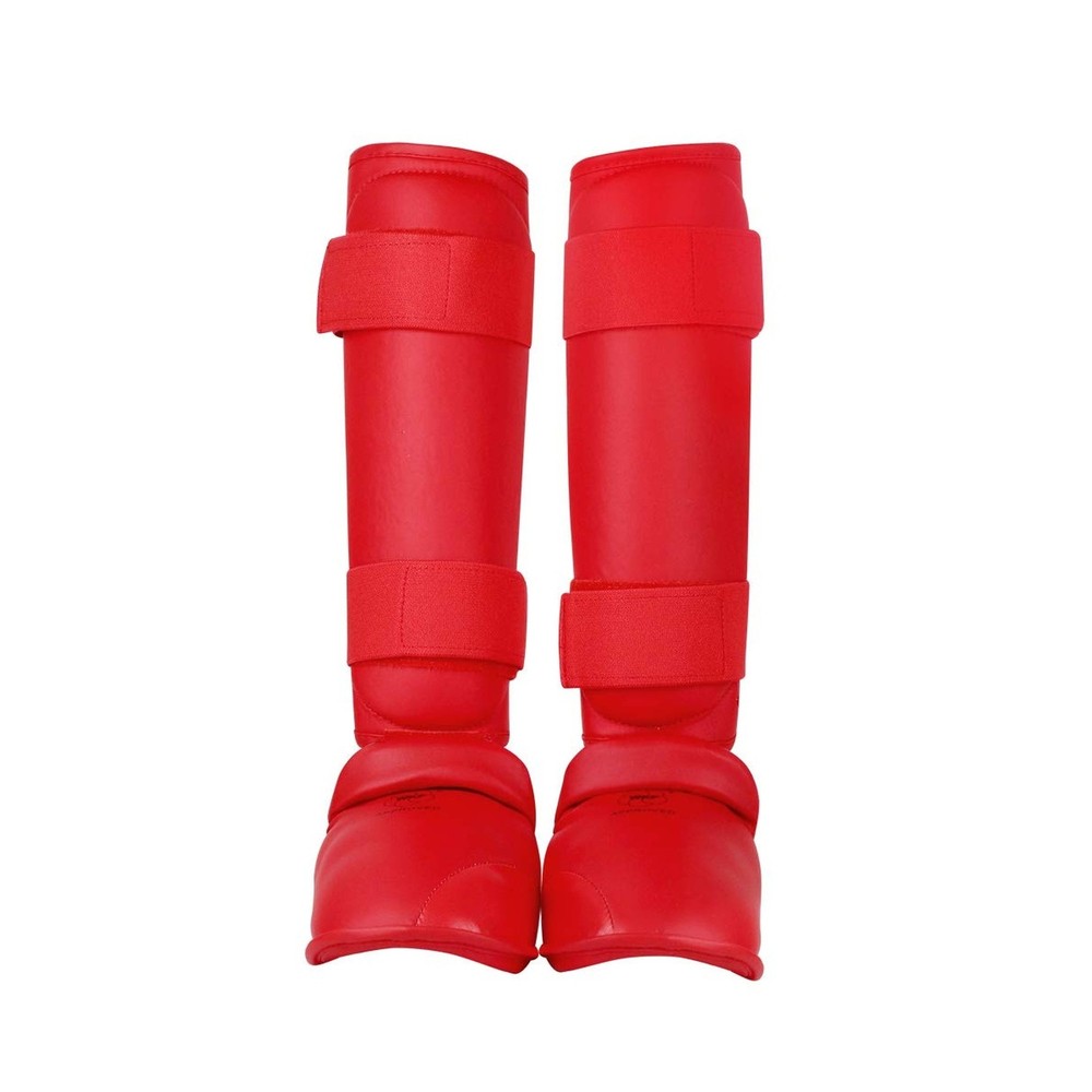 Wesing Karate Shin Instep Guard WKF Karate Shin Pad Red Medium