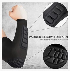 Hobrave Padded Arm Sleeves 2 Pack Crashproof Elbow Forearm Pads X-Large Black