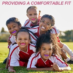 BBTO 6 Pack Kids Youth Mouth Guard for Classic Style, Rose Red,purple