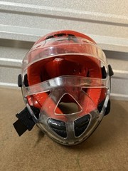 ATA Sparring Helmet, Adult Red, Face Shield, Macho Martial Arts