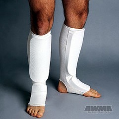 Proforce Karate Tae Kwon Do Cloth Shin Guards Instep – White
