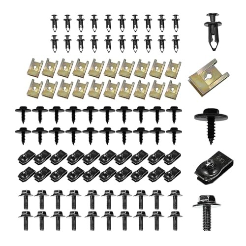 100PCS Car Screws and Bolts, Car Body Fender Screws, Plastic Engine Undertray