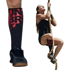 UNBROKENSHOP Shin Sleeves Pro Red 7mm Neoprene, Weightlifting, Deadlift, Rope…