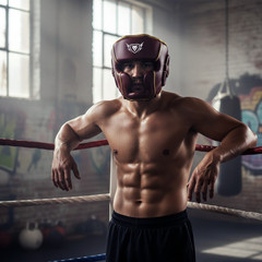 MUFASA INTERNATIONALS Cowhide Leather Boxing Headguard