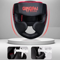 GINGPAI Full Face Boxing Headgear MMA Muay Thai Training Helmet S/M/L