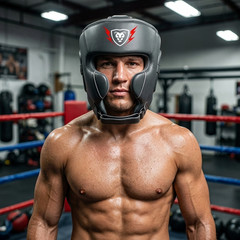 MUFASA INTERNATIONALS Cowhide Leather Boxing Headguard