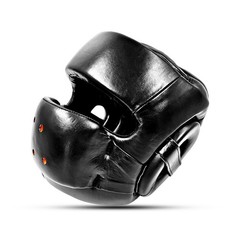 Boxing Head Guard Genuine Leather Face Protector Sparring Helmet MMA Kickboxing