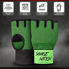 BeSavage Gel Padded Inner Gloves with Hand Wraps MMA Muay Thai Boxing Fight PAIR