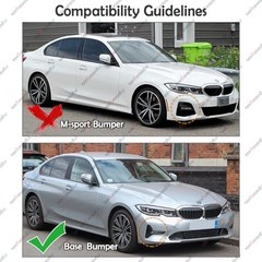 Front Lip Compatible with BMW G20 Base 3-Series 2019-2022, V Style Glossy Black