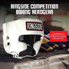 Ringside Competition Boxing Headgear X Large White Enhanced Protection MMA Gear
