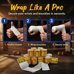 Le Roy Mexican Boxing Hand Wraps, Elastic Bandages, 2 2 inch*5.5 yards, White