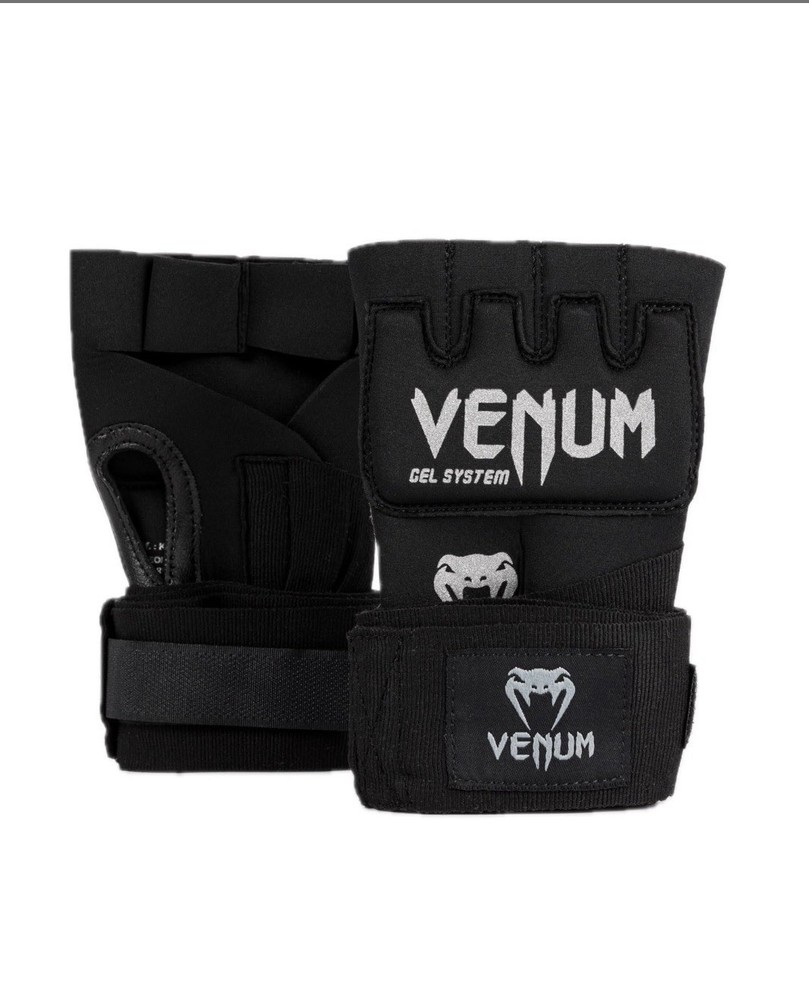 Venum Kontact Gel Glove Wraps – Black/Black, Small Size, Black/Black – BB1
