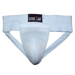 DEFY Men MMA Groin Guards Cup Boxing Protector Martial Art Kick Muay Thai WHITE