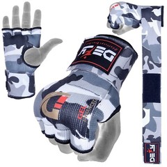 DEFY Gel Padded Ladies Inner Gloves with Hand Wraps MMA Muay Thai White Camo