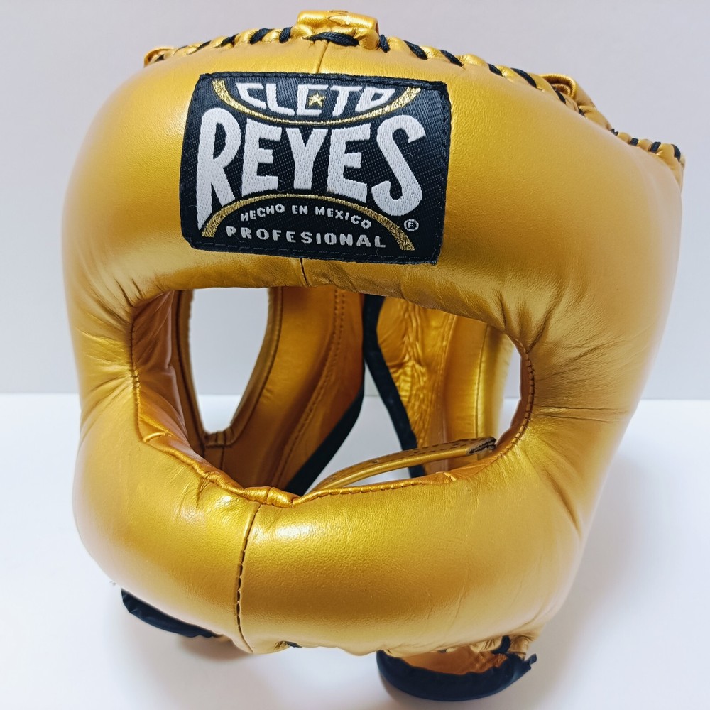 Cleto Reyes Boxing Head Gear Full Face Type Size Free Gold from Japan Used